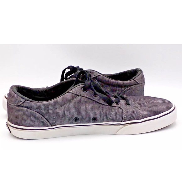 Vans Off The Wall Skate Shoes Authentic Herringbone Lace Up Casual Gray Size 12 - Picture 5 of 10